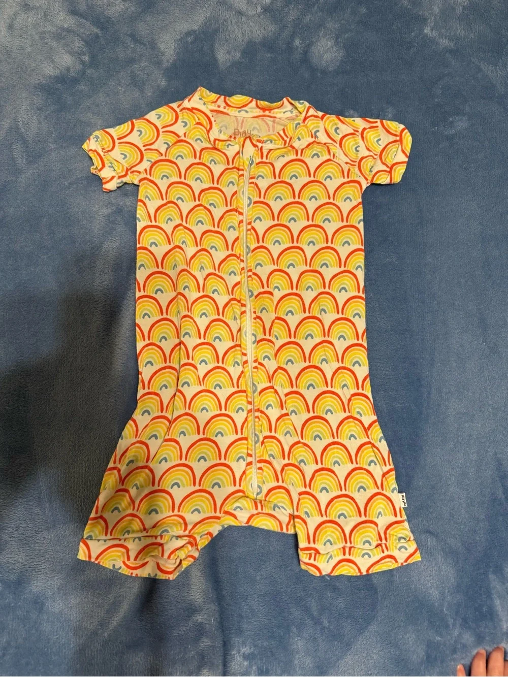 Little Sleepies Yellow Rainbow Zip Short Romper